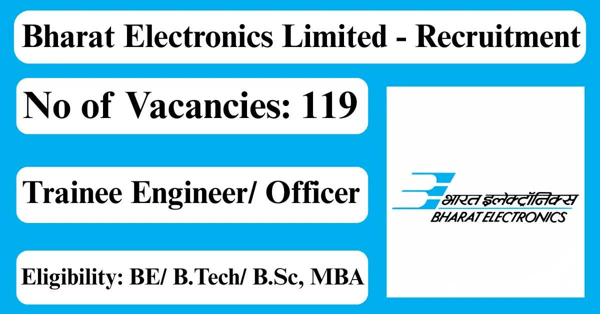 BEL Trainee Engineer Officer Rec