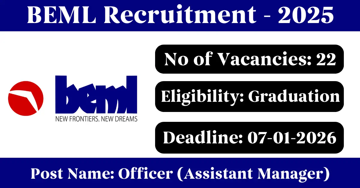BEML Officer Assistant Manager Recruitment