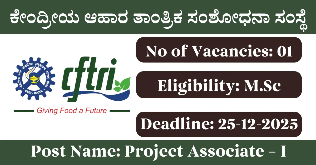 CFTRI Project Associate – I Post Logo