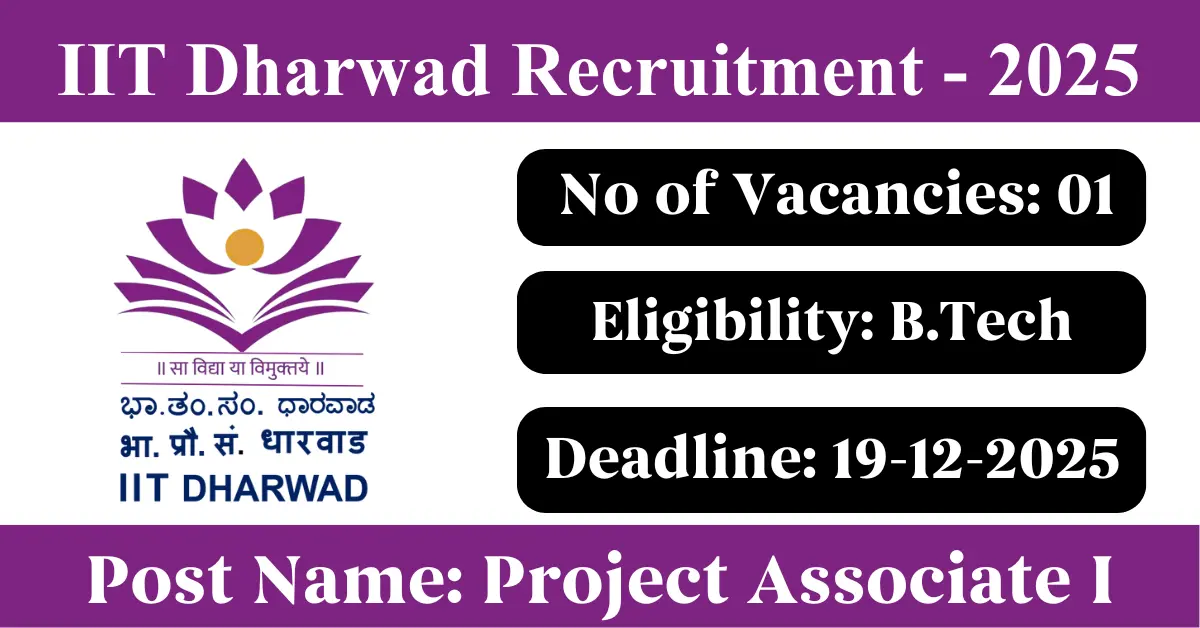 IIT Dharwad Project Associate I Posts