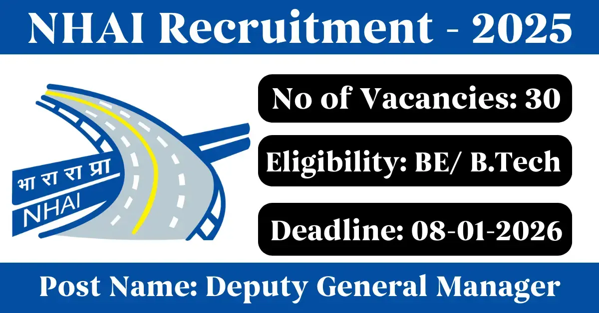 NHAI Deputy General Manager Recr