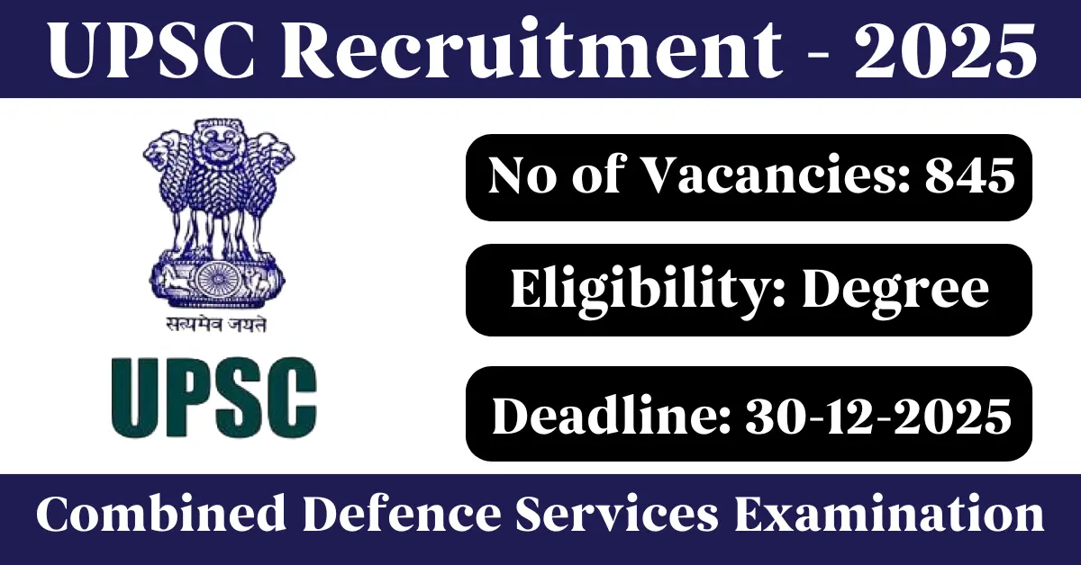 UPSC Combined Defence Services Examination Recruitment