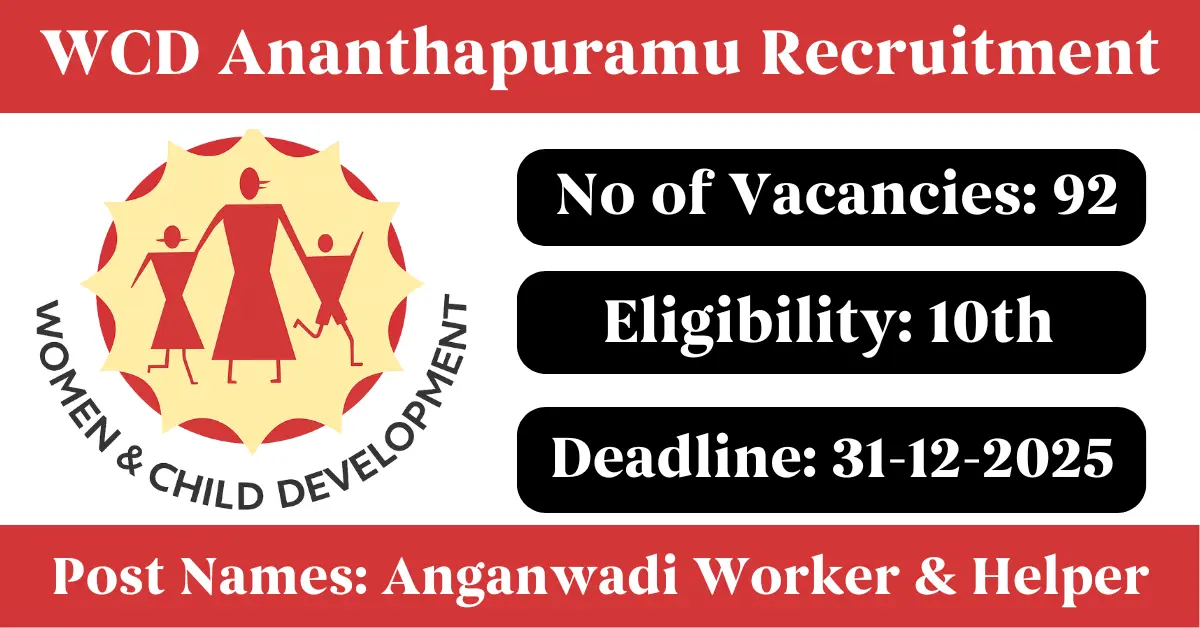 WCD Ananthapuramu Anganwadi Worker Helper Recruitment