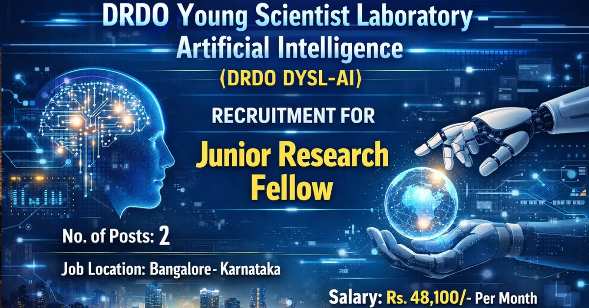DRDO DYSL AI JRF Recruitment