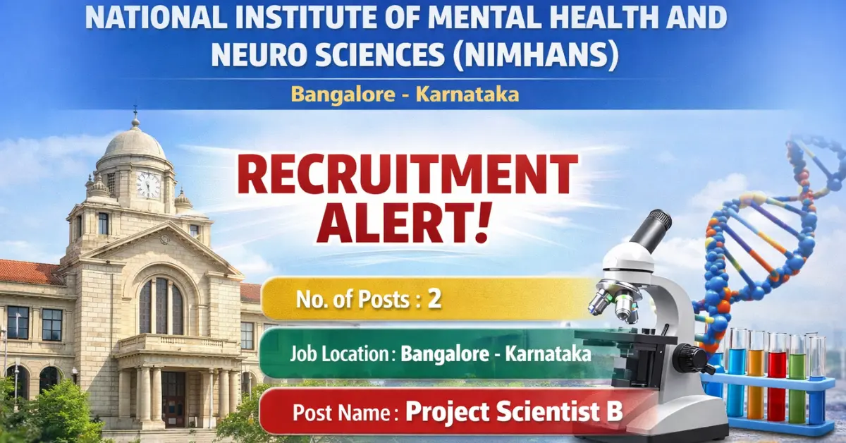 NIMHANS Project Scientist Recruitment