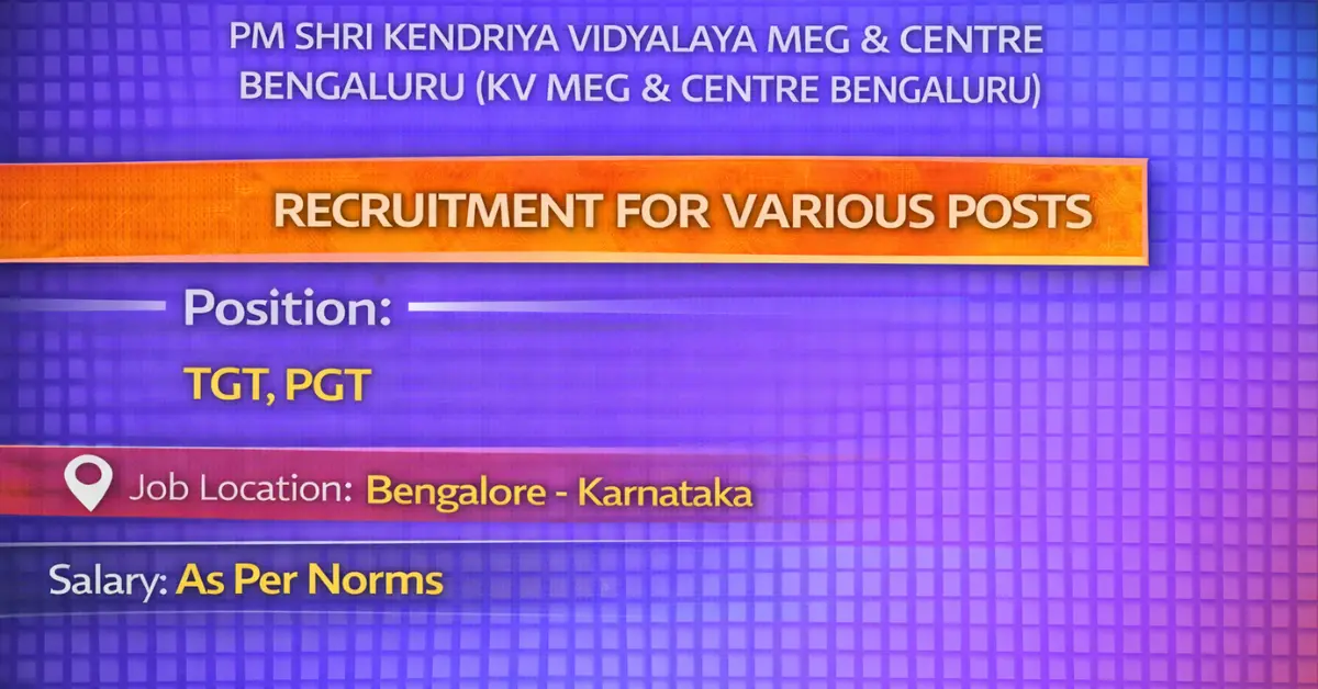 KV MEG Centre Bengaluru Recruitment 1