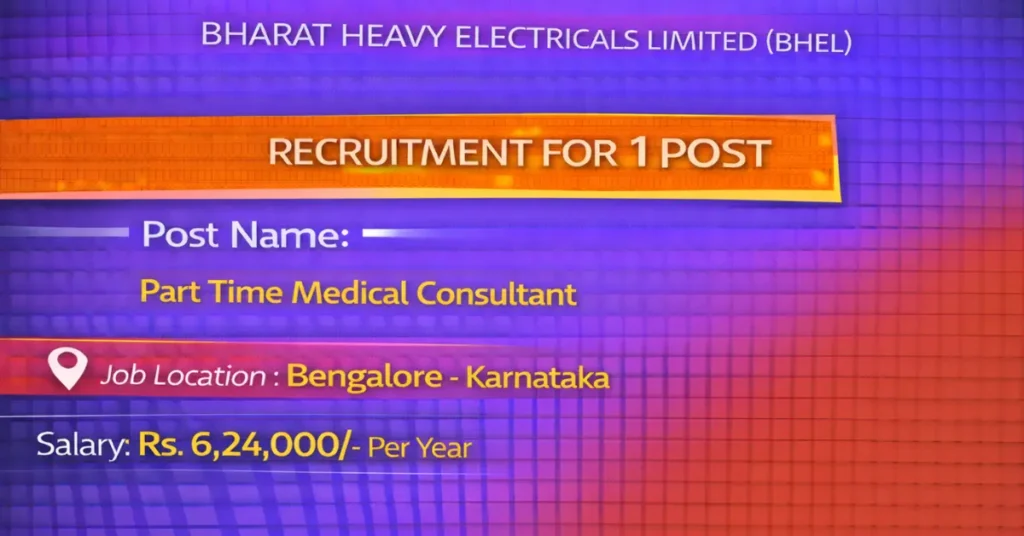 BHEL Recruitment 2026 - Apply Offline for 1 Part Time Medical Consultant Post 2 BHEL Recruitment
